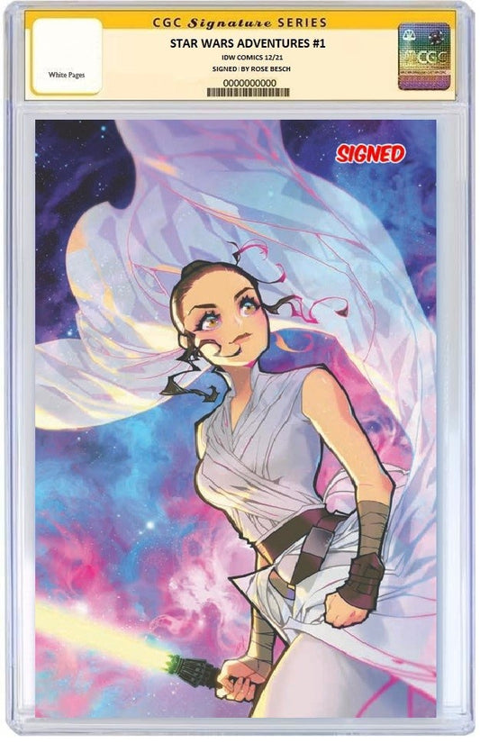 STAR WARS ADVENTURES (2020) #1 ROSE BESCH C2E2 VIRGIN VARIANT LIMITED TO 1500 WITH NUMBERED COA CGC SS PREORDER