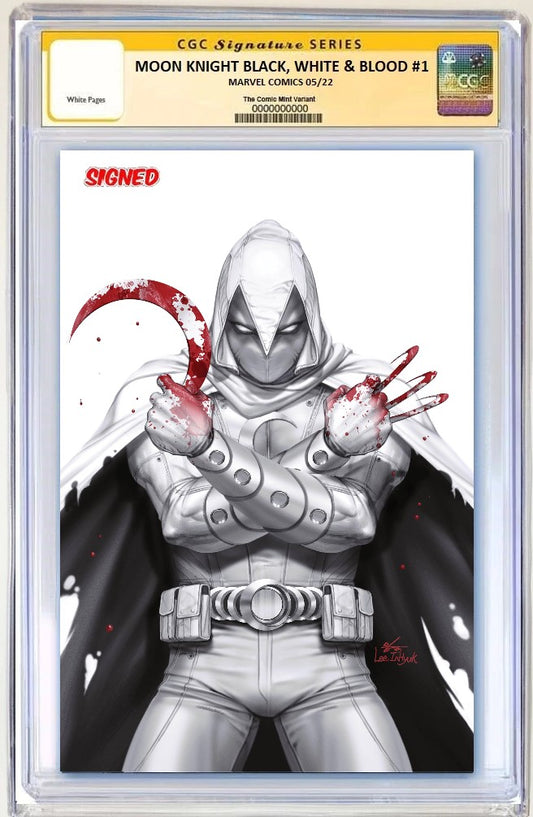 MOONKNIGHT BLACK WHITE & BLOOD #1 INHYUK LEE WHITE VIRGIN MEGACON VARIANT LIMITED TO TO 1000 COPIES CGC SS PREORDER