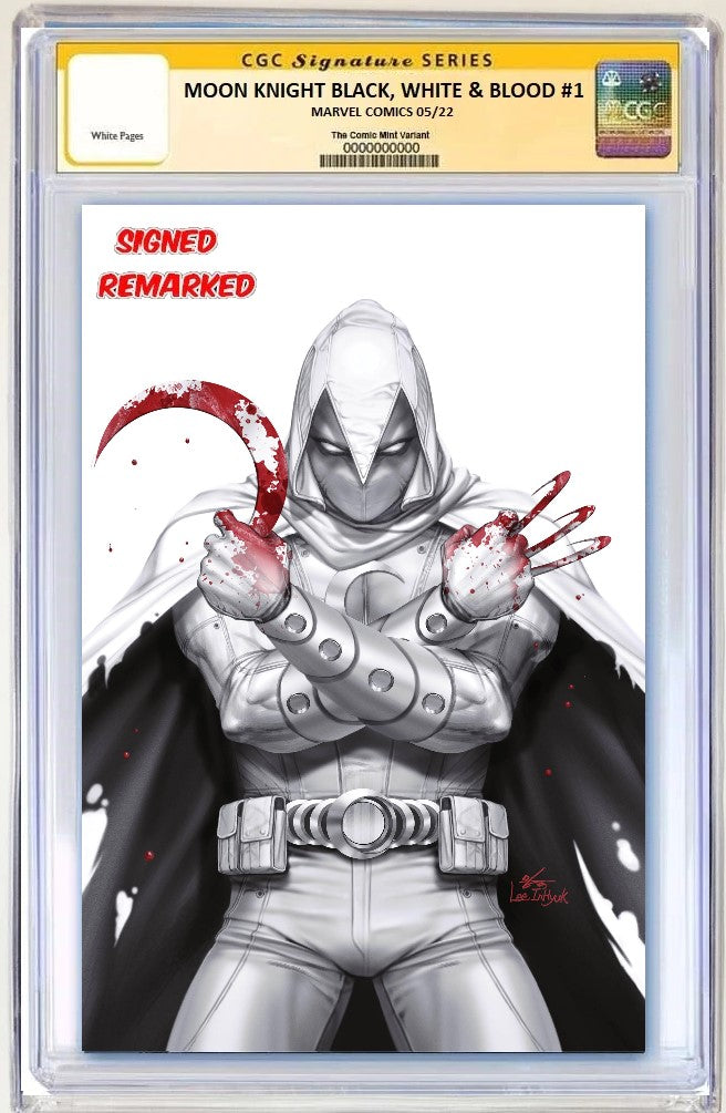 MOONKNIGHT BLACK WHITE & BLOOD #1 INHYUK LEE WHITE VIRGIN MEGACON VARIANT LIMITED TO TO 1000 COPIES CGC REMARK PREORDER