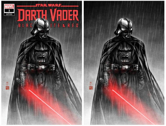 STAR WARS DARTH VADER BLACK WHITE AND RED #1 TAKASHI OKAZAKI TRADE/VIRGIN VARIANT SET LIMITED TO 600 SETS WITH NUMBERED COA