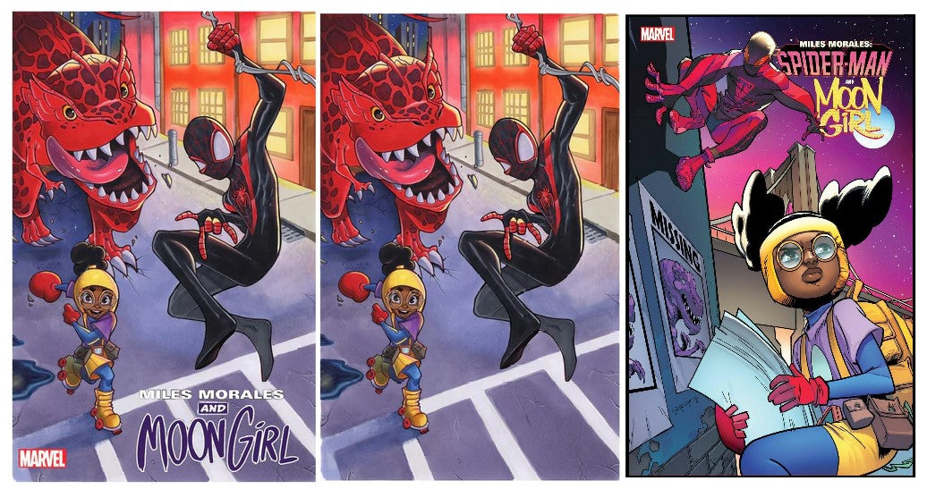 MILES MORALES MOON GIRL #1 CHRISSIE ZULLO TRADE/VIRGIN VARIANT SET LIMITED TO 600 SETS WITH COA & 1:25 RANDOLPH VARIANT