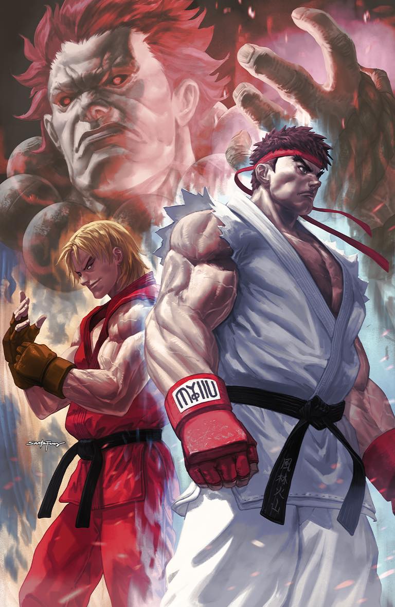 Sad Ryu STREET FIGHTER #1 SANTA FUNG RYU & KEN VARIANT LIMITED TO 500 COPIES W ...