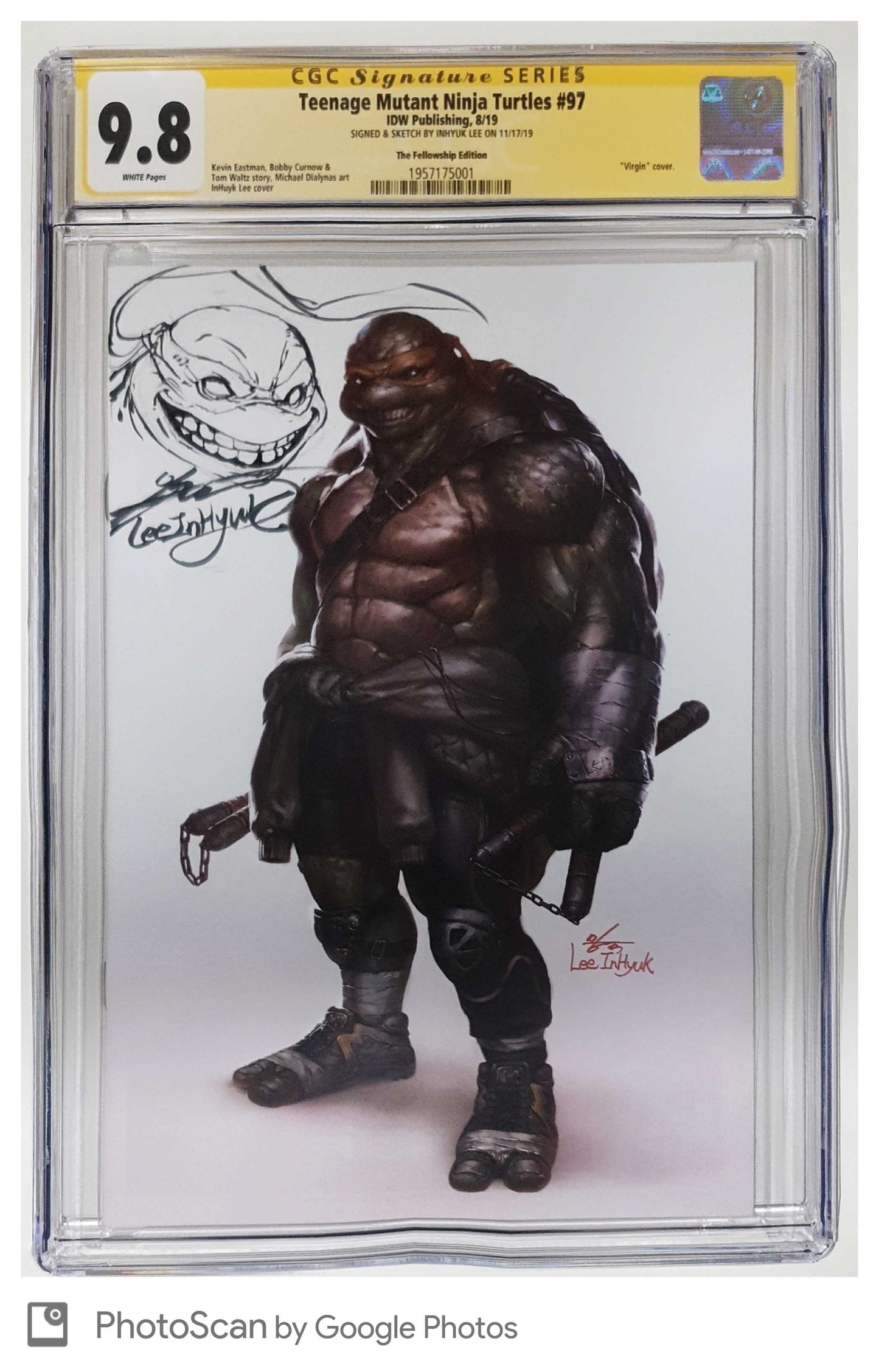 TMNT ONGOING #97 INHYUK LEE VIRGIN VARIANT LIMITED TO 500 CGC 9.8 TURTLE REMARK