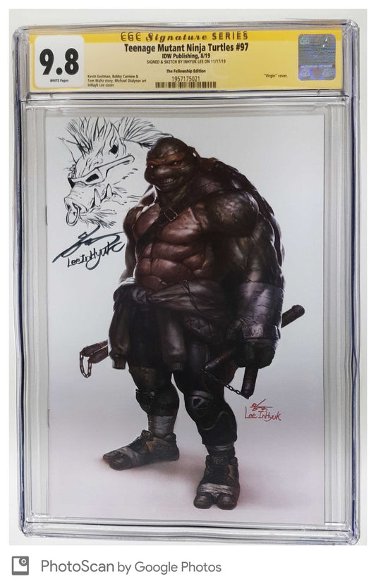 TMNT ONGOING #97 INHYUK LEE VIRGIN VARIANT LIMITED TO 500 CGC 9.8 BEBOP REMARK