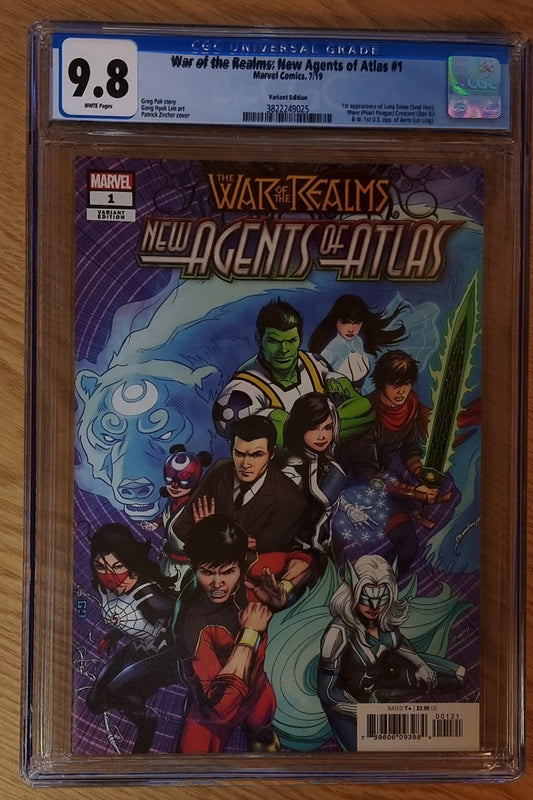 WAR OF REALMS NEW AGENTS OF ATLAS #1 (OF 4) 1:50 ZIRCHER VARIANT CGC 9.8