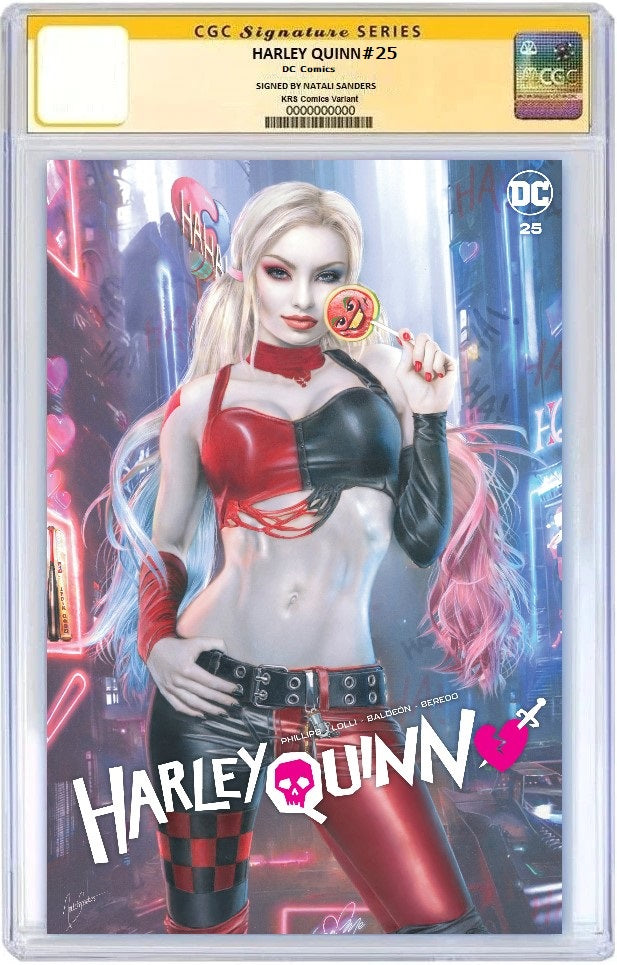 HARLEY QUINN #25 NATALI SANDERS VARIANT LIMITED TO 600 COPIES WITH NUMBERED COA CGC SS PREORDER