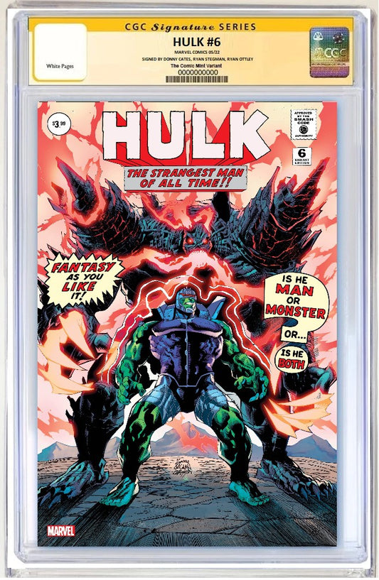 HULK #6 RYAN STEGMAN 'HULK #1' CLASSIC HOMAGE TRADE DRESS MEGACON VARIANT LIMITED TO 1000 COPIES CGC 9.8 DOUBLE SS - SIGNED CATES & STEGMAN