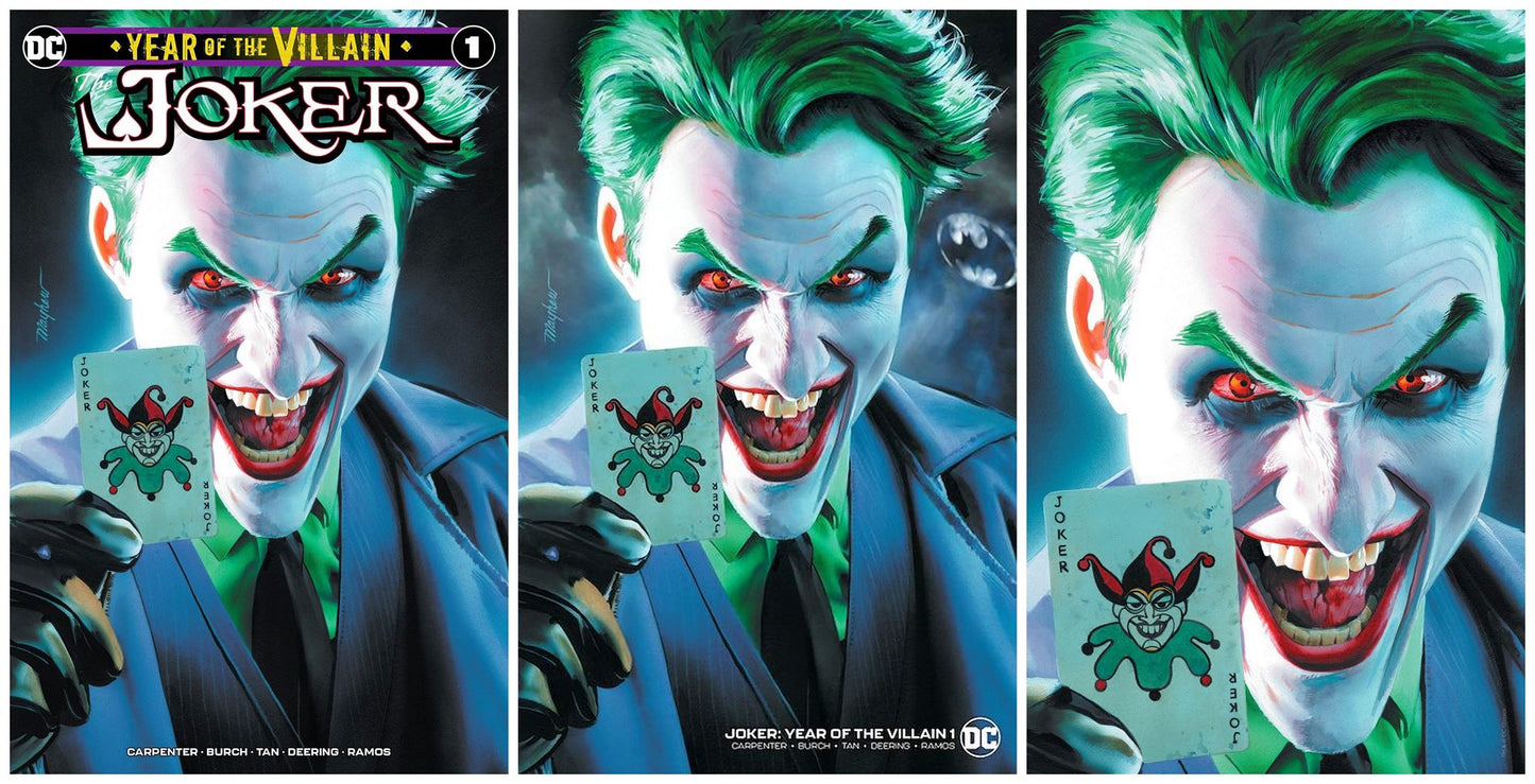 JOKER YEAR OF THE VILLAIN #1 MIKE MAYHEW TRADE DRESS/VIRGIN VARIANT SET LIMITED TO 600 SETS WITH NUMBERED COA + FREE MINIMAL TRADE DRESS LIMITED TO 1000