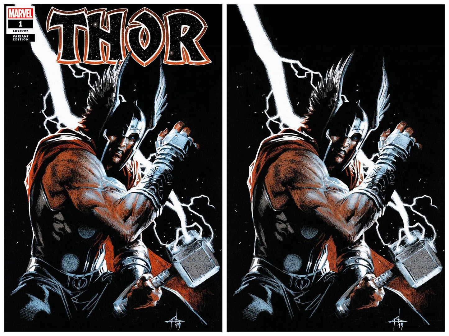 THOR #1 GABRIELE DELL'OTTO TRADE/VIRGIN VARIANT SET LIMITED TO 600 SETS WITH NUMBERED COA