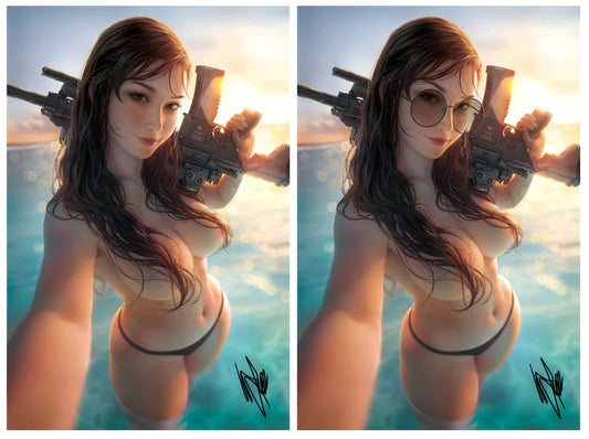 GUN HONEY BLOOD FOR BLOOD #1 WARREN LOUW VIRGIN VARIANT SET LIMITED TO 600 SETS SIGNED BY WARREN LOUW WITH COA