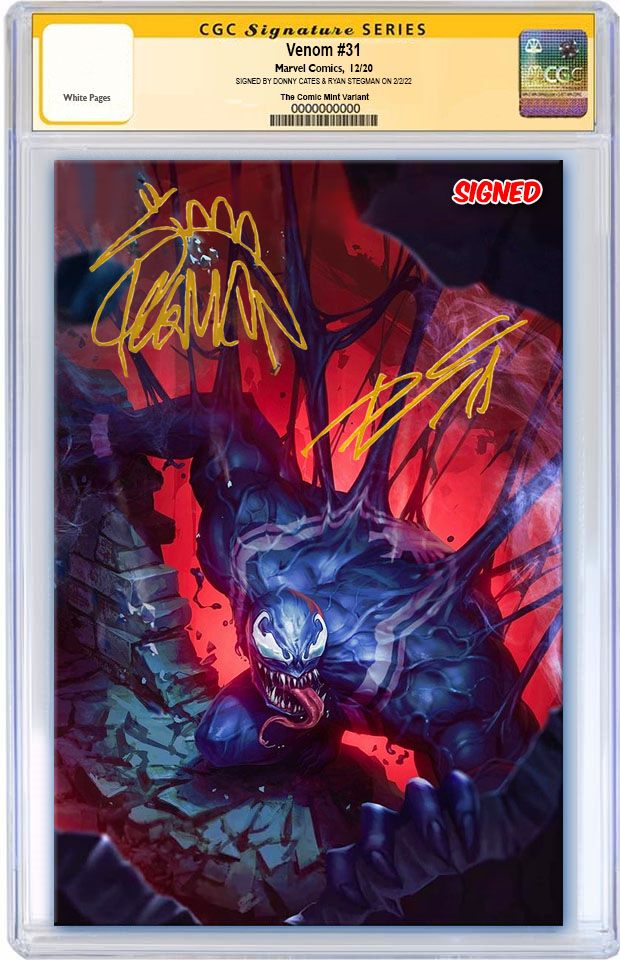 VENOM #31 WOO CHUL LEE VIRGIN VARIANT LIMITED TO 600 WITH COA CGC SS SIGNED BY STEGMAN & CATES