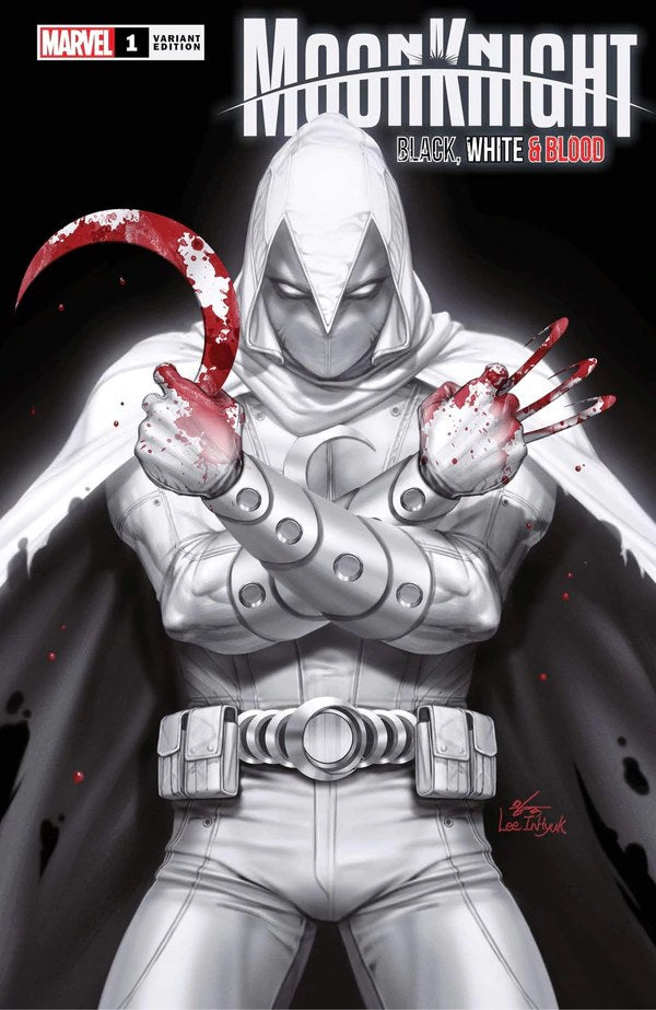 MOON KNIGHT BLACK WHITE BLOOD #1 INHYUK LEE VARIANT LIMITED TO 1000 COPIES WITH NUMBERED COA