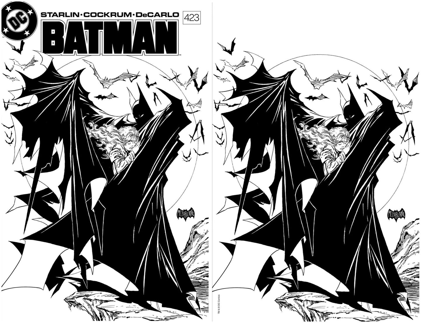 BATMAN #423 TODD MCFARLANE ORIGINAL ART VARIANT 2 SET LIMITED TO 1000 COPIES