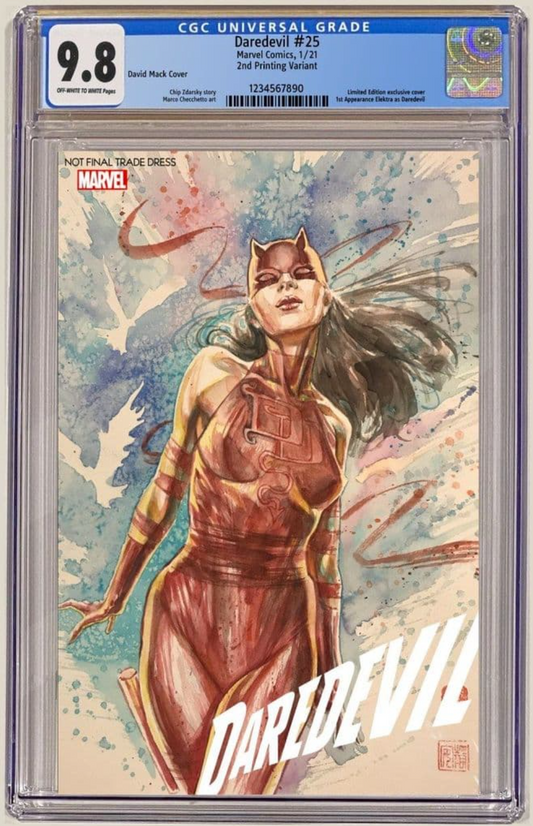 DAREDEVIL #25 DAVID MACK EXCLUSIVE VARIANT 1ST ELEKTRA/DAREDEVIL CGC 9.8 PREORDER