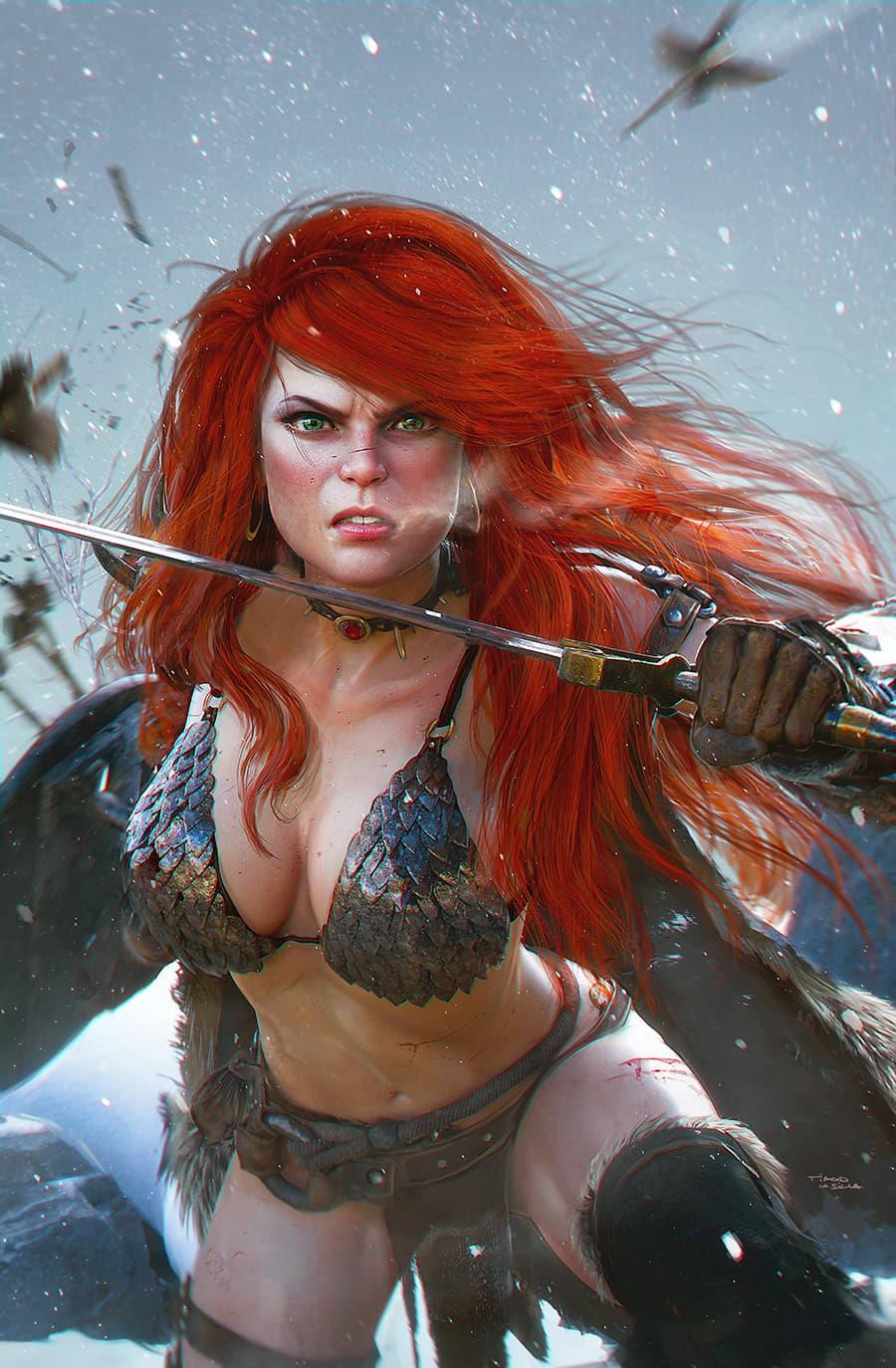 RED SONJA PRICE OF BLOOD #1 TIAGO DA SILVA VIRGIN VARIANT LIMITED TO 500