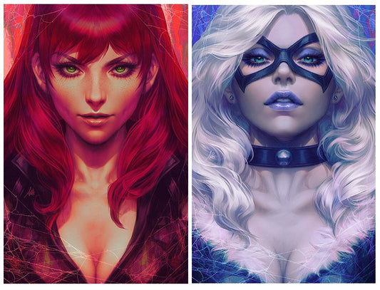 AMAZING SPIDER-MAN #1 (2022) ARTGERM MARY JANE & BLACK CAT VIRGIN VARIANT SET LIMITED TO 1500 SETS WITH NUMBERED COA