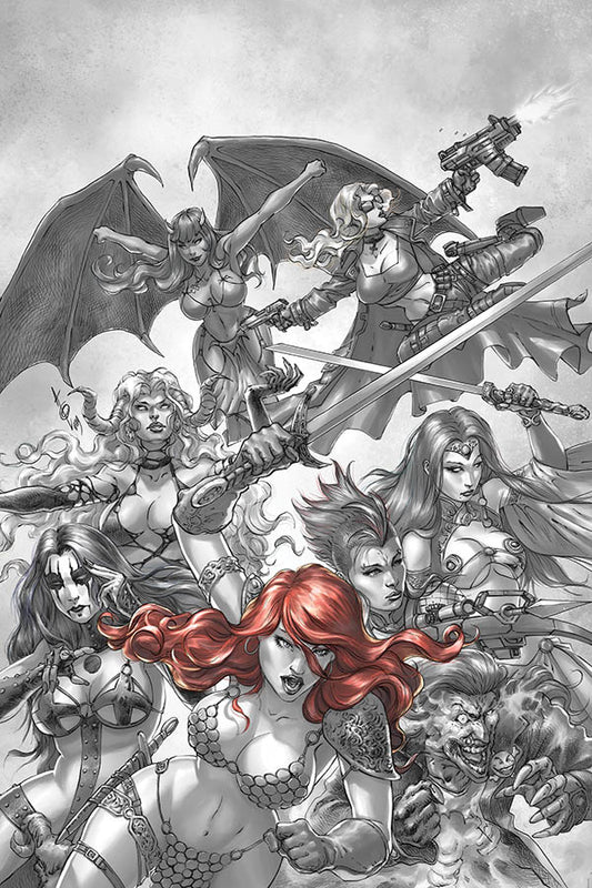 22/01/2020 RED SONJA AGE OF CHAOS #1 1:7 QUAH B&W RED VARIANT