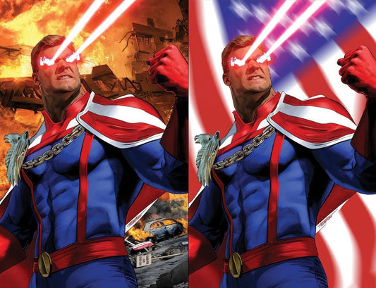 THE BOYS DEAR BECKY #8 MIKE MAYHEW STUDIO EXCLUSIVE 'FLAMES & FLAG' VIRGIN VARIANT SET LIMITED TO 300 SETS