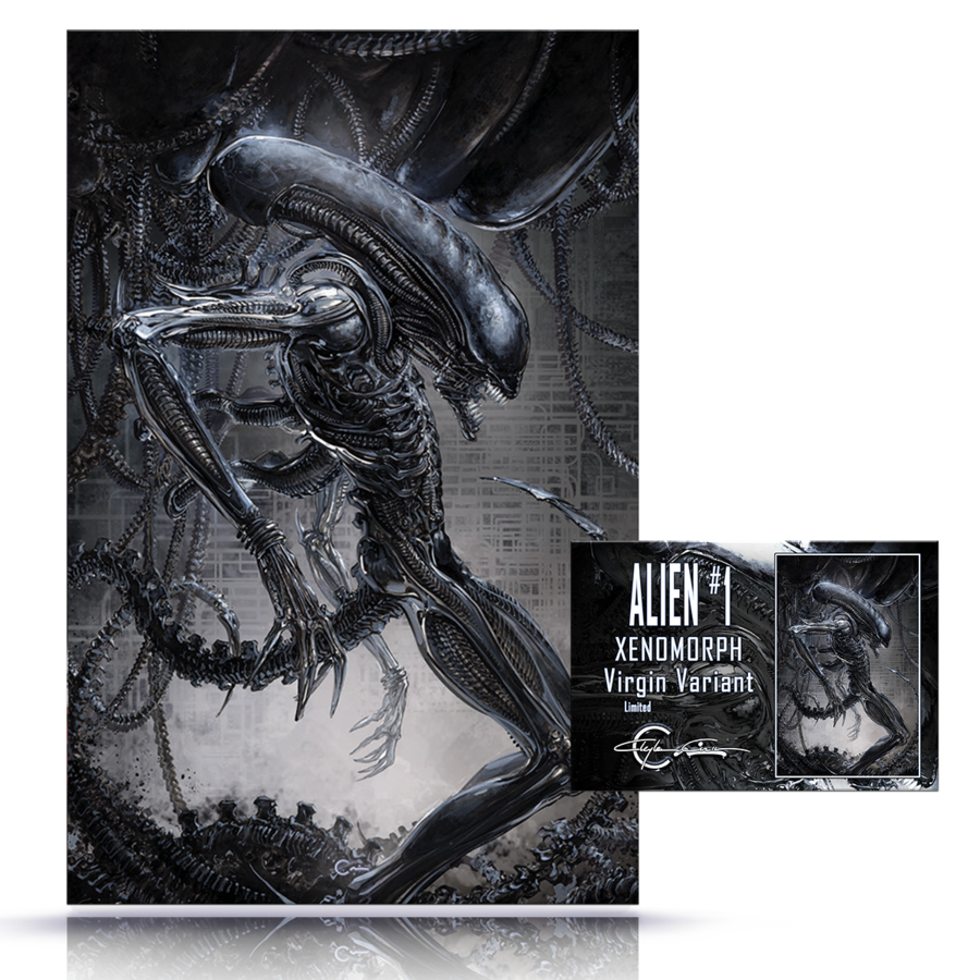 ALIEN #1 CLAYTON CRAIN EXCLUSIVE XENOMORPH VIRGIN VARIANT LIMITED TO 1000 COPIES WITH NUMBERED COA