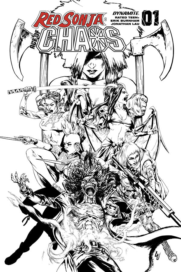 22/01/2020 RED SONJA AGE OF CHAOS #1 1:35 LAU B&W FOC VARIANT