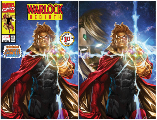 WARLOCK REBIRTH #1 SKAN SRISUWAN TRADE/VIRGIN HOMAGE VARIANT SET LIMITED TO 600 SETS WITH NUMBERED COA