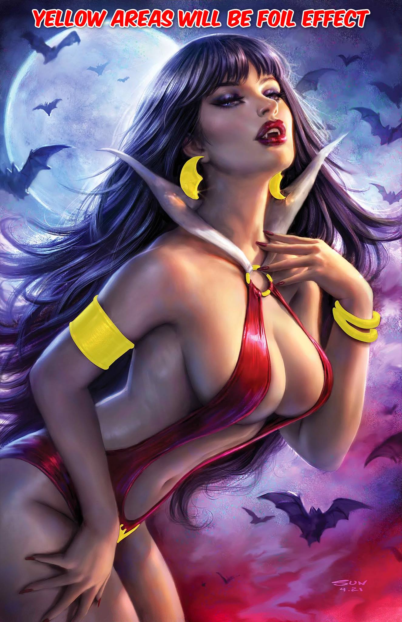 VAMPIRELLA #21 SUN KHAMUNAKI FOIL STAMPED VIRGIN VARIANT LIMITED TO 350 COPIES