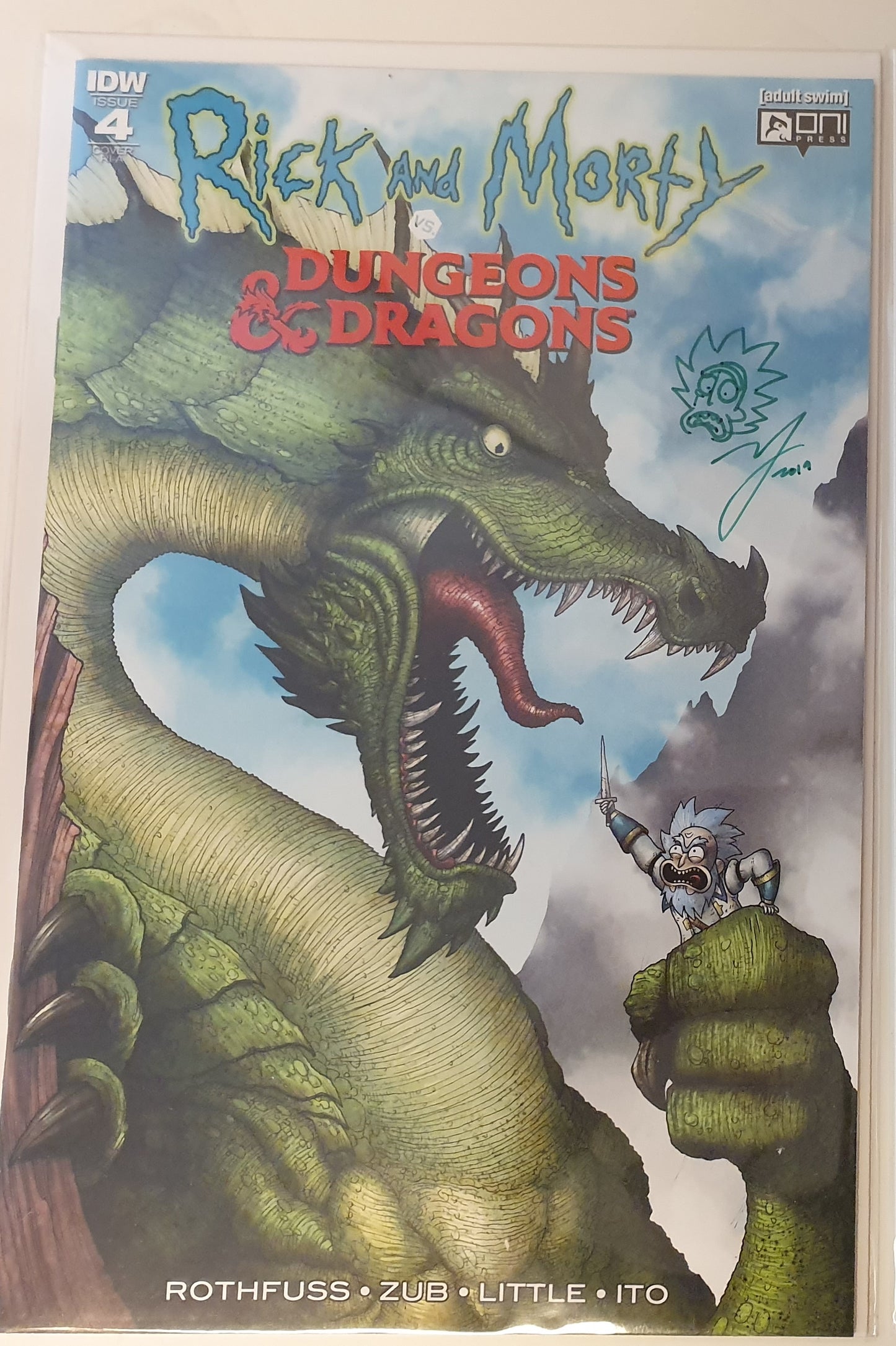RICK & MORTY VS DUNGEONS & DRAGONS #4 (OF 4) 1:10 MIKE VASQUEZ VARIANT SIGNED AND REMARKED