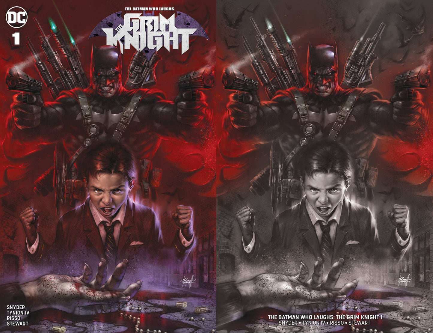 BATMAN WHO LAUGHS THE GRIM KNIGHT #1 LUCIO PARRILLO TRADE DRESS/MINIMAL TRADE VARIANT SET LIMITED TO 1000 SETS WITH NUMBERED COA