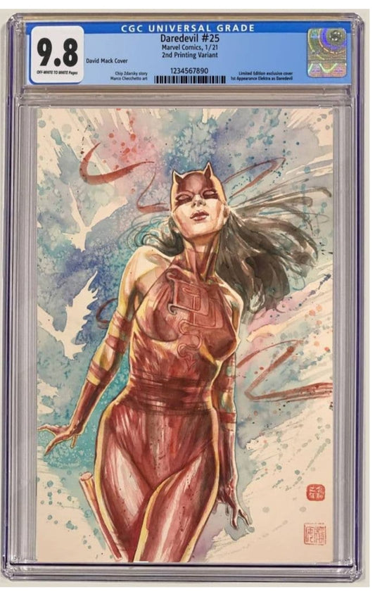 DAREDEVIL #25 DAVID MACK EXCLUSIVE VIRGIN VARIANT CGC 9.8 PREORDER