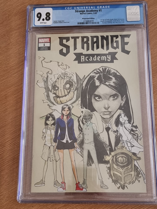 STRANGE ACADEMY #1 RAMOS WRAPAROUND DESIGN VARIANT CGC 9.8 - DEFECTIVE CASE