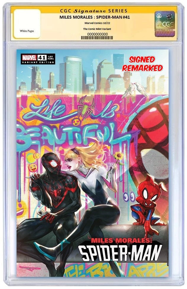 MILES MORALES SPIDER-MAN #41 IVAN TAO LIFE IS BEAUTIFUL VARIANT LIMITED TO 3000 COPIES CGC 9.8 REMARK