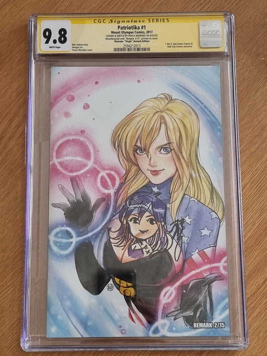 PATRIOTIKA #1 PEACH MOMOKO REMARK VIRGIN VARIANT LIMITED TO 15 COPIES 2/15 CGC REMARK 9.8