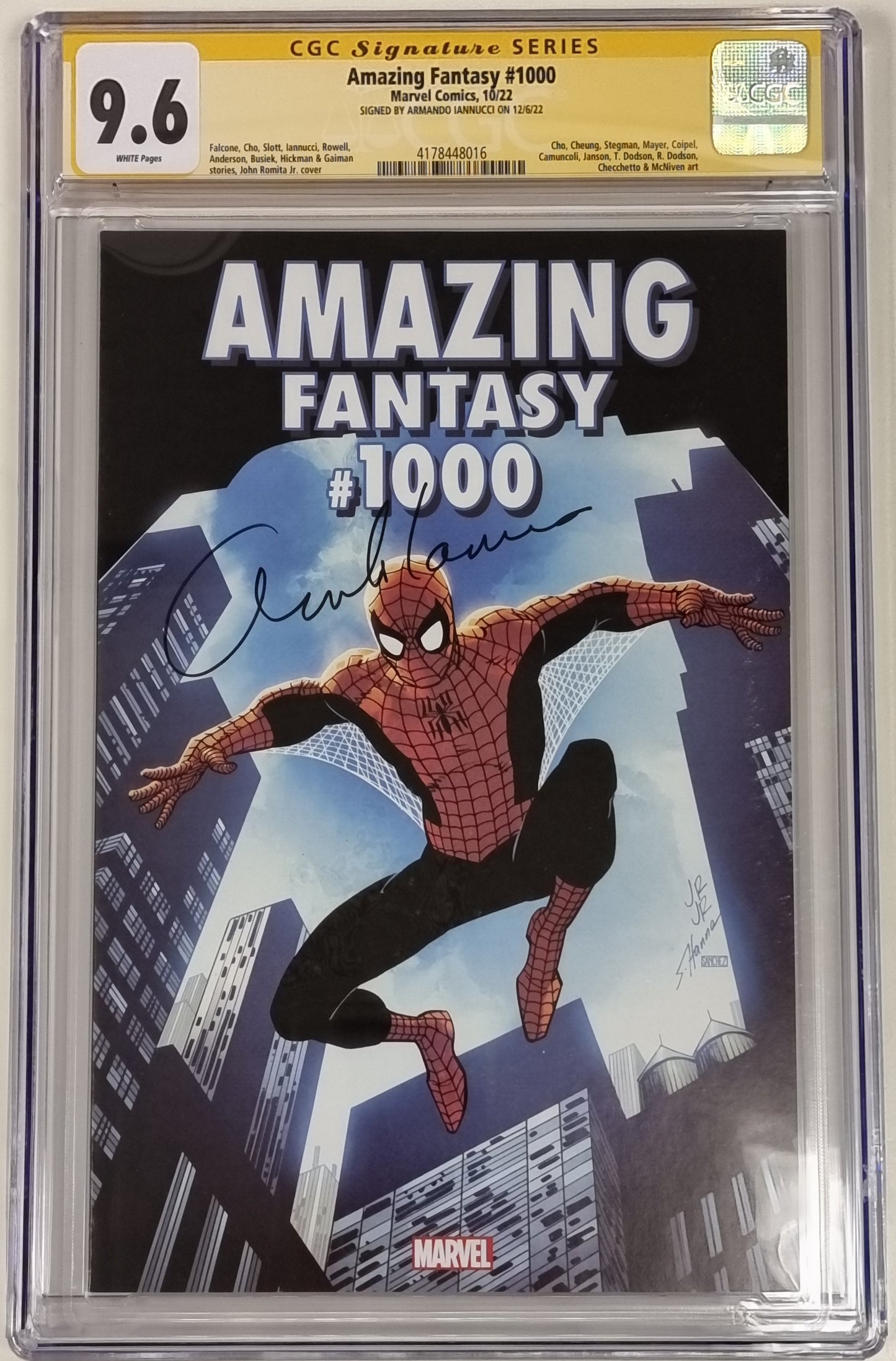 AMAZING FANTASY #1000 SIGNED BY ARMANDO IANNUCCI CGC SS 9.6