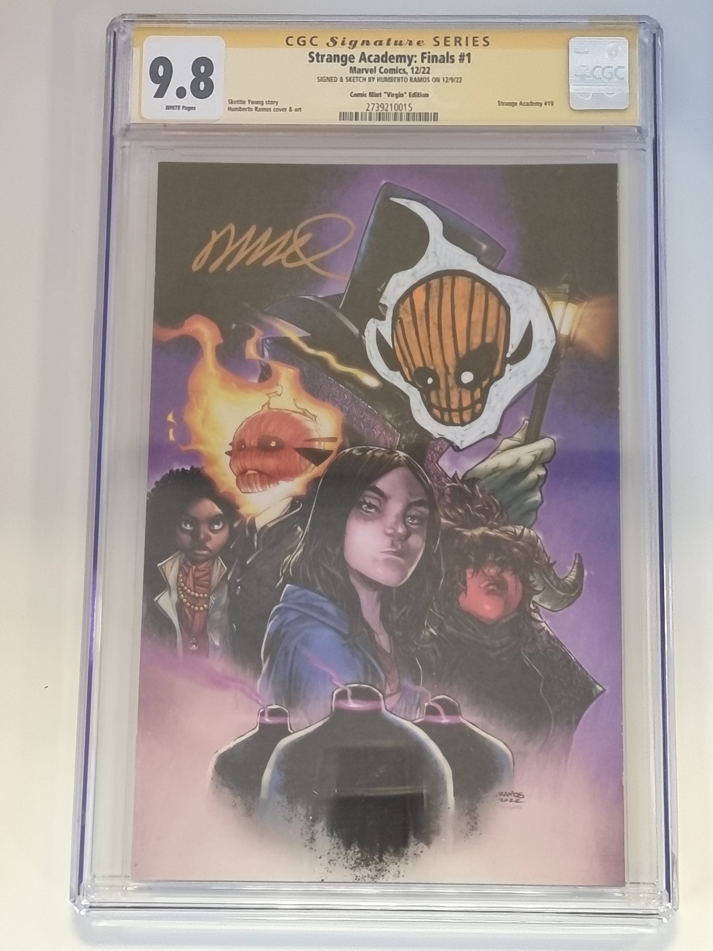 STRANGE ACADEMY FINALS #1 HUMBERTO RAMOS VIRGIN VARIANT LIMITED TO 800 WITH NUMBERED COA CGC 9.8 REMARK