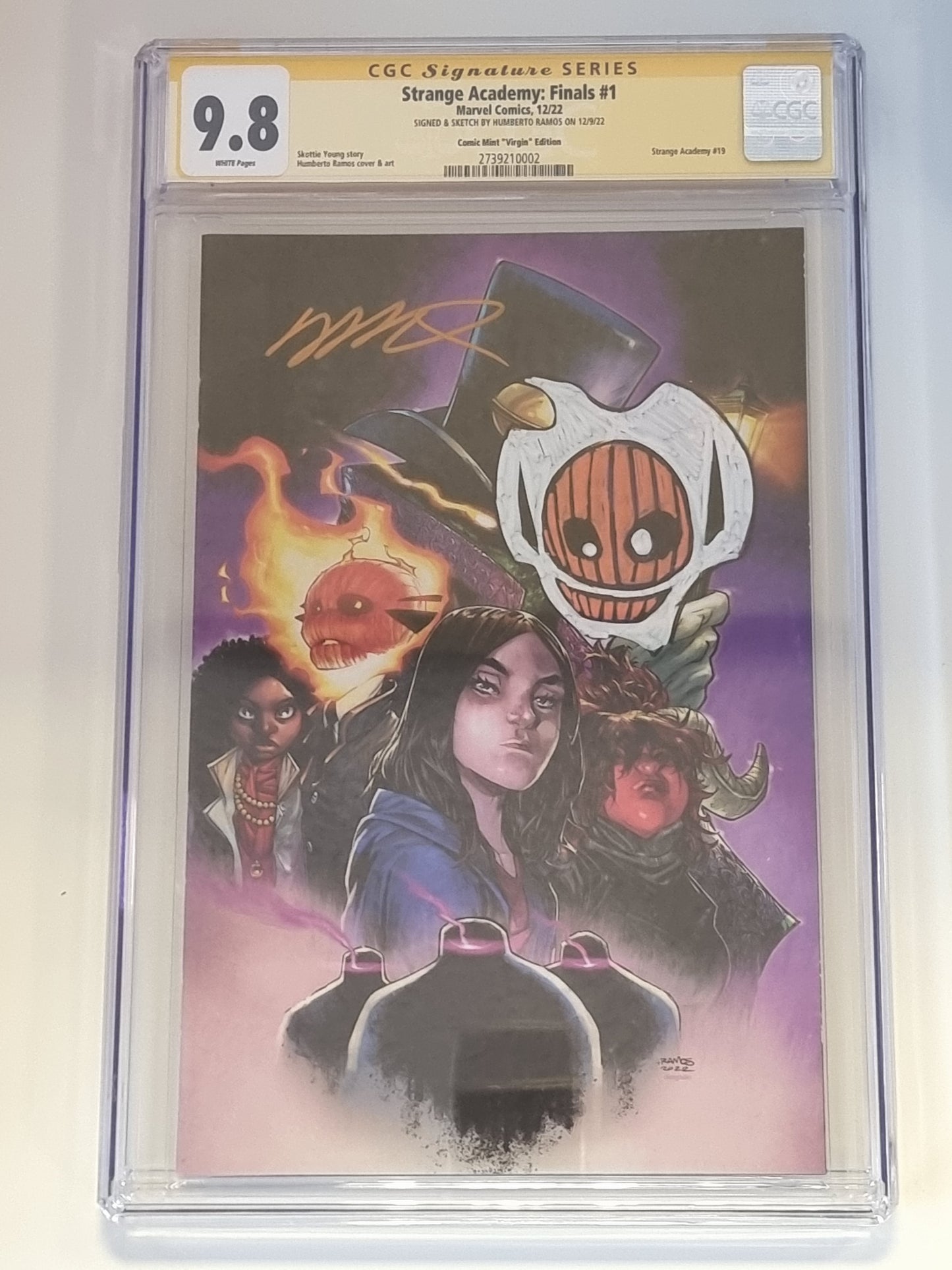STRANGE ACADEMY FINALS #1 HUMBERTO RAMOS VIRGIN VARIANT LIMITED TO 800 WITH NUMBERED COA CGC 9.8 REMARK