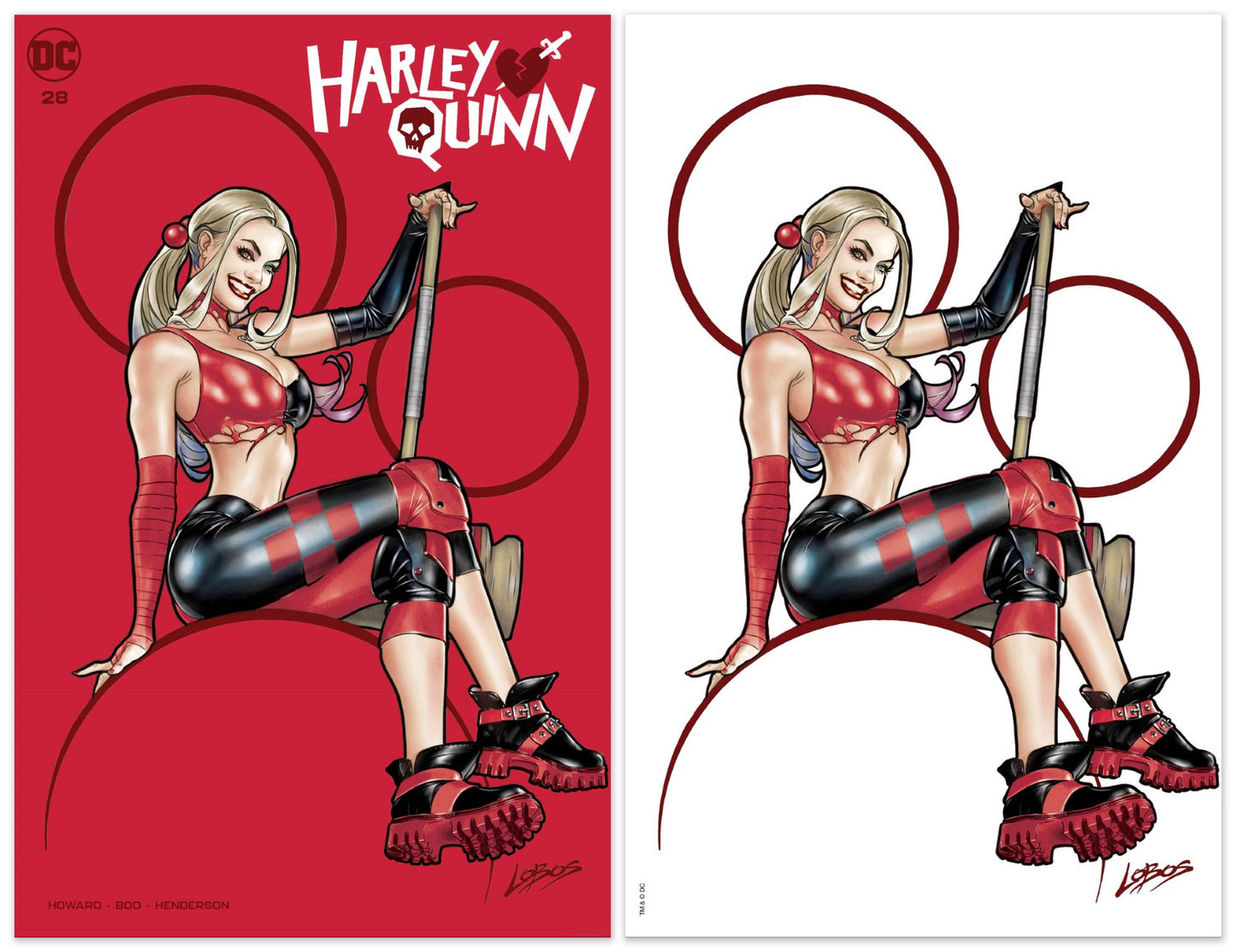 HARLEY QUINN #28 PABLO VILLALOBOS TRADE/VIRGIN VARIANT SET LIMITED TO 600 SETS WITH NUMBERED COA