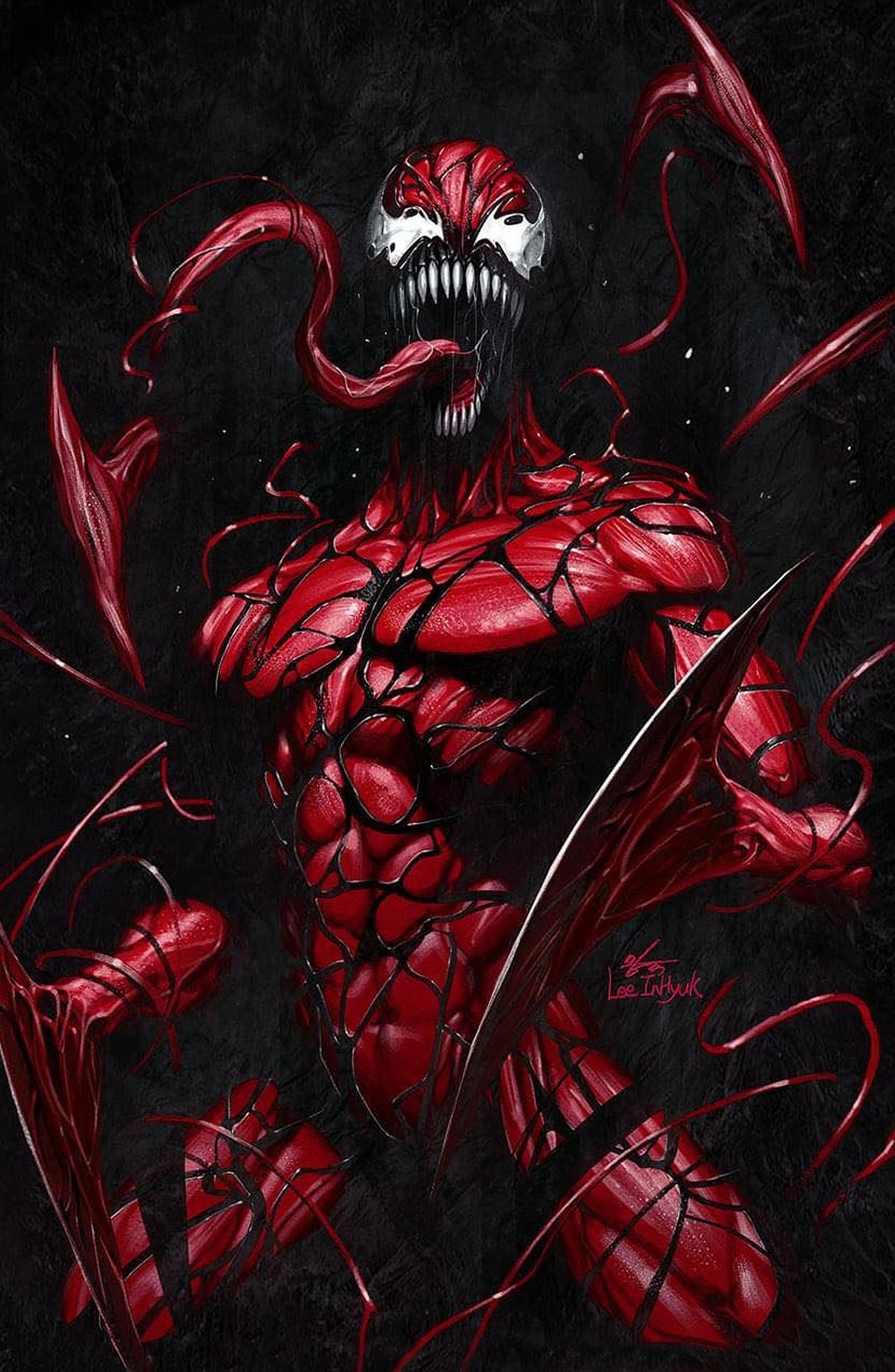 CARNAGE BLACK WHITE AND BLOOD #1 (OF 4) INHYUK LEE VIRGIN VARIANT LIMITED TO 1000 WITH NUMBERED COA