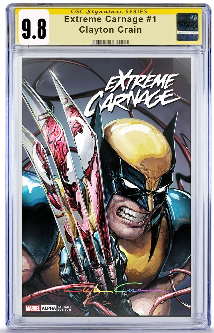 EXTREME CARNAGE ALPHA #1 CLAYTON CRAIN TRADE DRESS VARIANT INFINITY SIGNED CGC SS 9.8 PREORDER