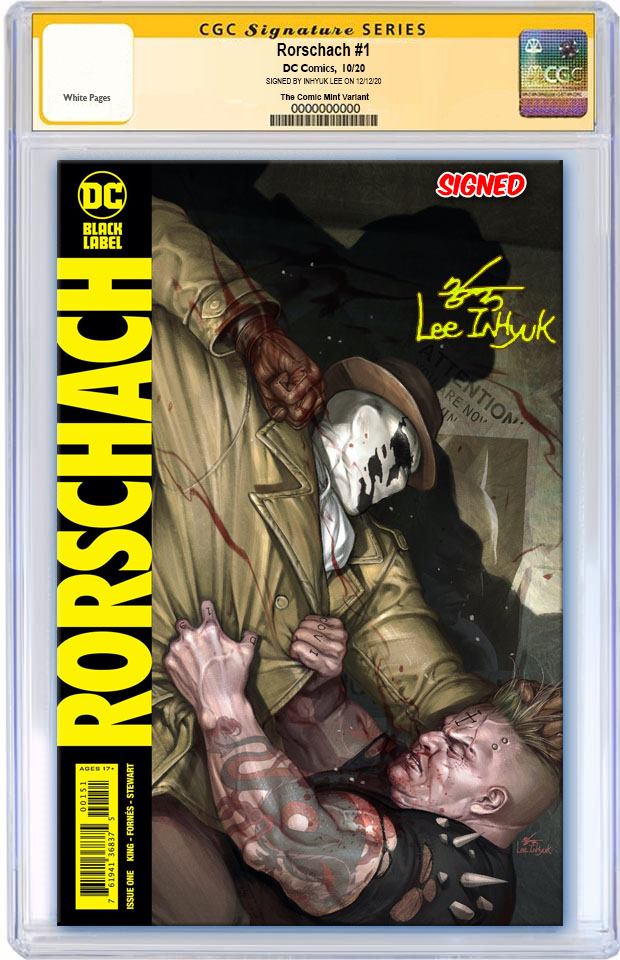 RORSCHACH #1 INHYUK LEE VARIANT LIMITED TO 600 COPIES WITH NUMBERED COA CGC SS PREORDER
