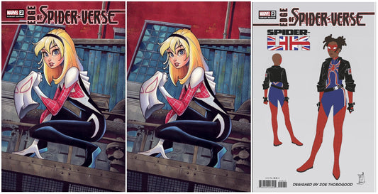 EDGE OF SPIDER-VERSE #2 CHRISSIE ZULLO TRADE/VIRGIN VARIANT SET LIMITED TO 600 SETS WITH NUMBERED COA & 1:10 DESIGN VARIANT