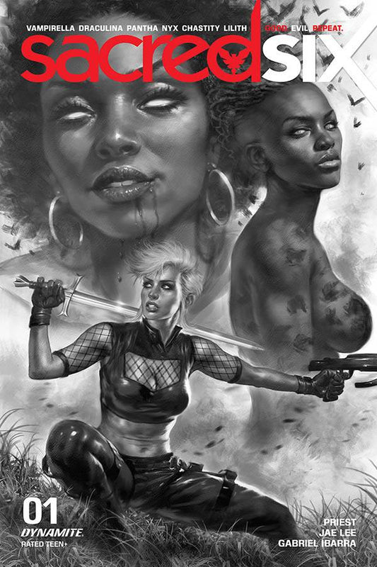 SACRED SIX #1 1:25 PARRILLO B&W VARIANT