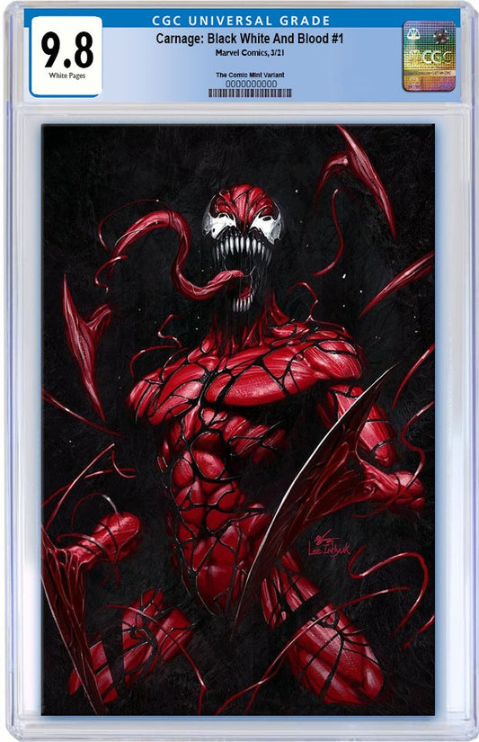 CARNAGE BLACK WHITE AND BLOOD #1 (OF 4) INHYUK LEE VIRGIN VARIANT LIMITED TO 1000 WITH NUMBERED COA CGC 9.8 PREORDER