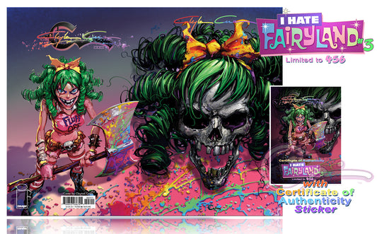 I HATE FAIRYLAND #3 CLAYTON CRAIN WRAPAROUND VARIANT LIMITED TO 456 COPIES WITH STICKER COA INFINITY SIGNED WITH COA