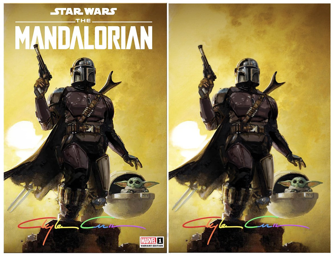 STAR WARS MANDALORIAN #1 CLAYTON CRAIN TRADE/VIRGIN VARIANT SET INFINITY SIGNED WITH COA