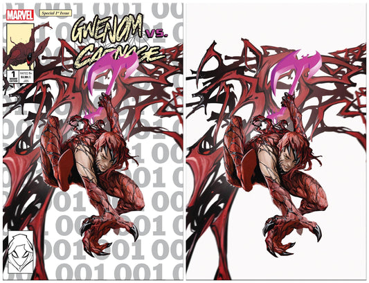 GWENOM VS CARNAGE #1 SKAN SRISUWAN CARNAGIZED MJ ASM 300 HOMAGE TRADE/VIRGIN VARIANT SET LIMITED TO 1000 SETS