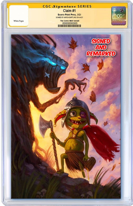 CLAIM SONG OF IRE AND VICE #1 AARON BARTLING VIRGIN VARIANT LIMITED TO 250 CGC REMARK PREORDER