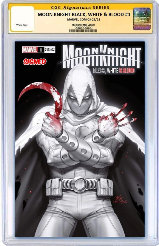 MOON KNIGHT BLACK WHITE BLOOD #1 INHYUK LEE VARIANT LIMITED TO 1000 COPIES WITH NUMBERED COA CGC SS PREORDER