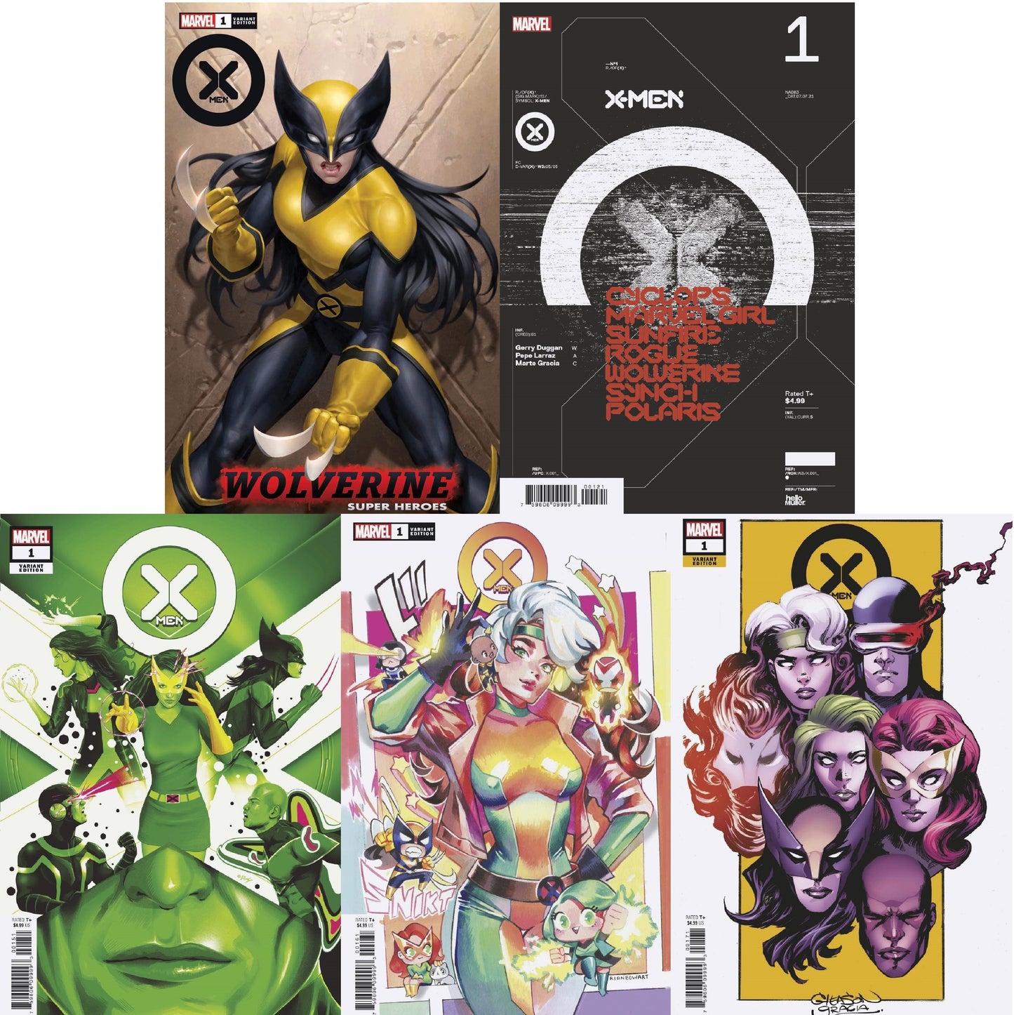 X-MEN #1 JUNGGEUN YOON WOLVERINE X-23 TRADING CARD VARIANT LIMITED TO 800 COPIES WITH NUMBERED COA & RATIO VARIANT SETS