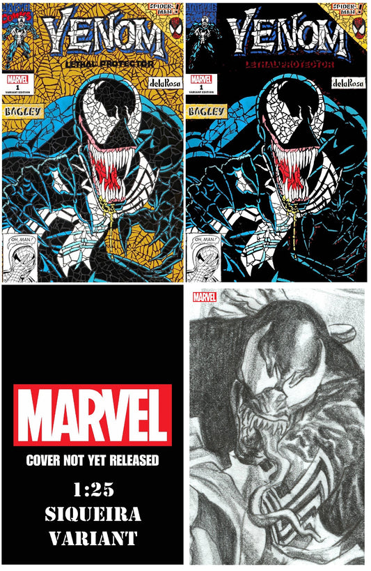 VENOM LETHAL PROTECTOR II #1 SHATTERED GOLD/BLACK ERROR VARIANT SET LIMITED TO 1000 SETS + 1:25 & 1:100 ROSS TIMELESS SKETCH