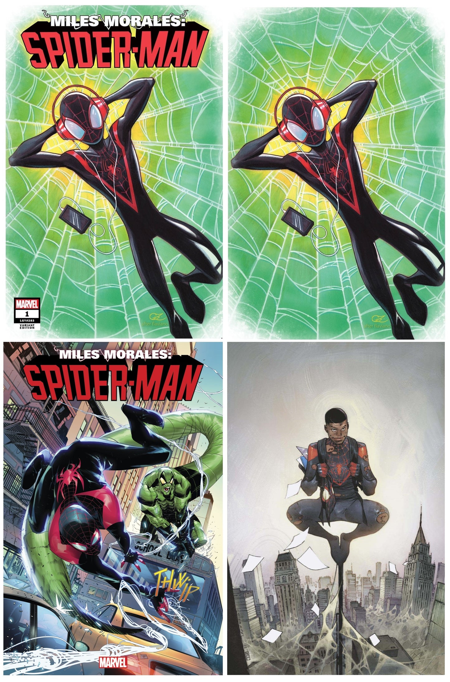 MILES MORALES SPIDER-MAN #1 CHRISSIE ZULLO TRADE/VIRGIN VARIANT SET LIMITED TO 500 SETS WITH NUMBERED COA + 1:25 & 1:100 VARIANTS